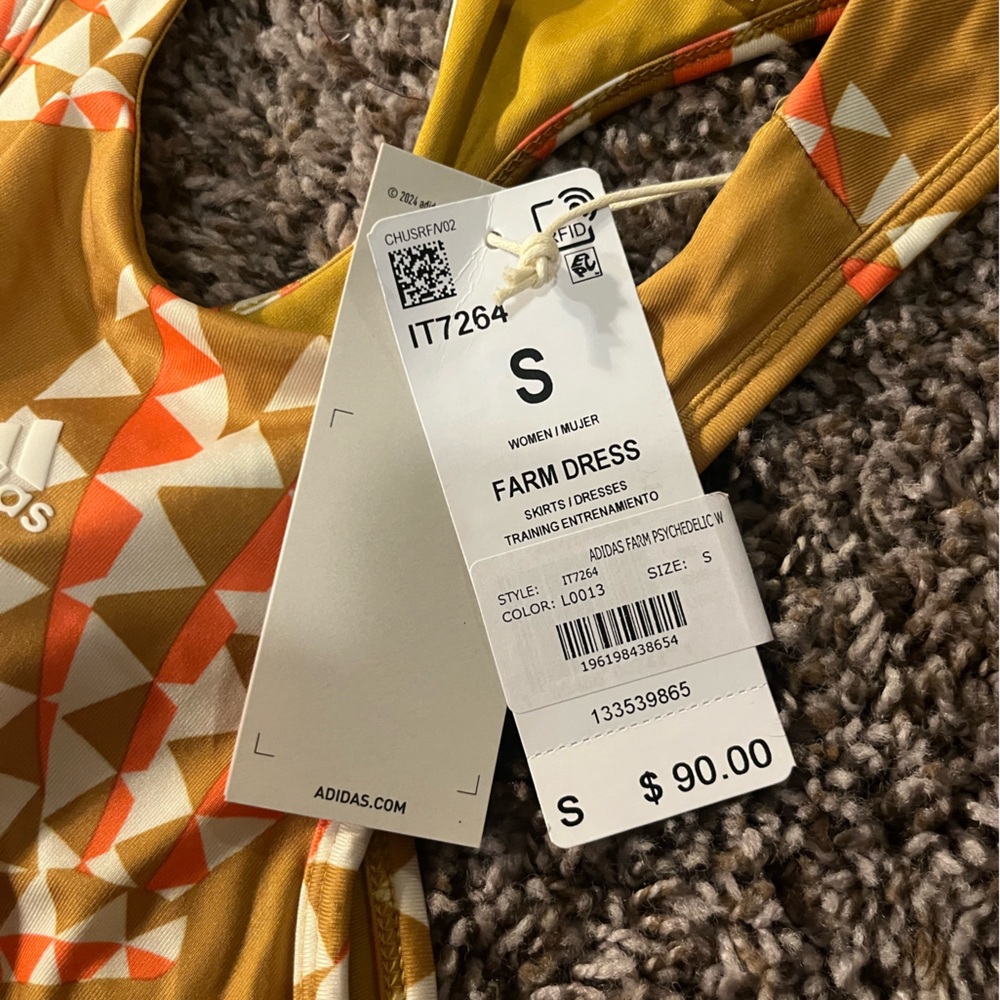 Adidas Mustard and Orange Patterned Dress - Picture 3 of 4